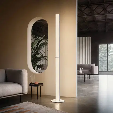 Stojacie lampy Slamp Slamp LED stojacia lampa Modula linear, krištáľová, svetlosivá