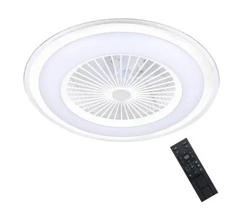 Ventilátory  LED Stmievateľné stropné svietidlo s látorom ZONDA LED/48W/230V biela + DO 