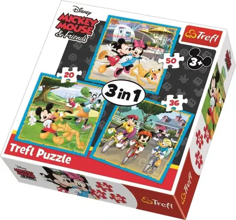 Hračky puzzle TREFL - Puzzle 3v1 Mickey Mouse s priateľmi  Disney Standard Characters