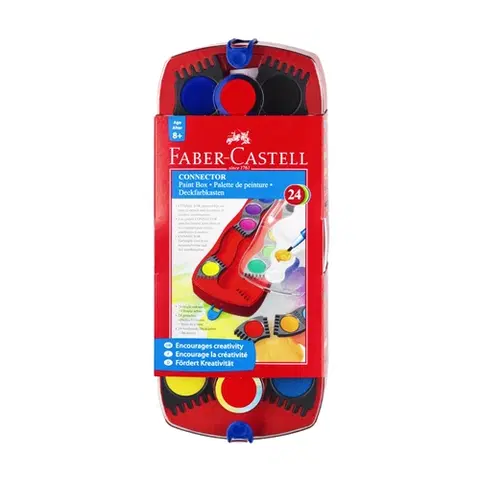 Hračky FABER CASTELL - Farby vodové Faber-Castell stavebnicové 24 farieb