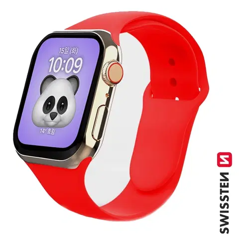 Príslušenstvo k wearables Swissten silikónový remienok pre Apple Watch 42-44, červená
