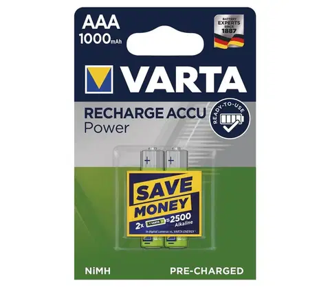 Predlžovacie káble VARTA Varta 5703301402 - 2 ks Alkalická batéria RECHARGE  AAA  1,2V 