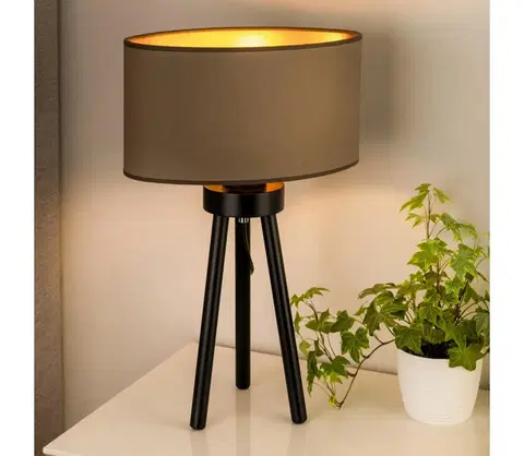 Lampy   - Stolná lampa OVAL VEGAN 1xE27/15W/230V béžová 