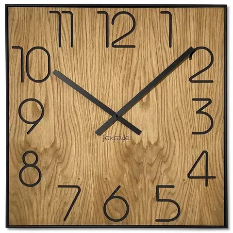 Hodiny Drevené nástenné hodiny Wood Square z236a, 50cm