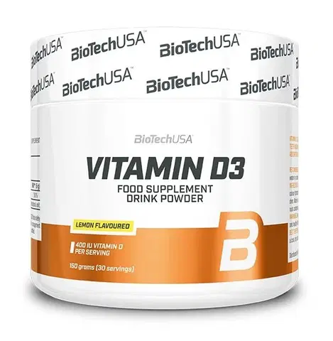 Vitamín D Vitamin D3 práškový - Biotech USA 150 g Lemon