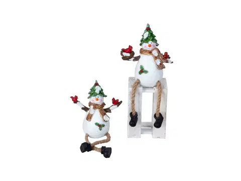 Vianočné dekorácie MAKRO - Snehuliak s visiacimi nohami 18cm rôzne druhy