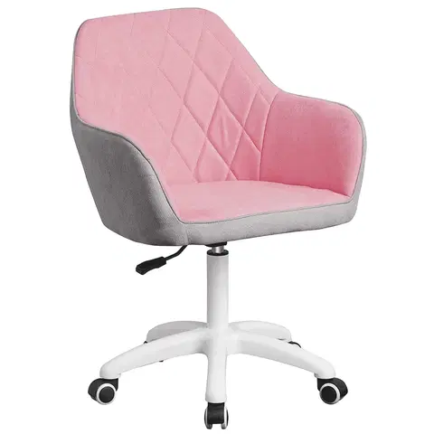Kancelárske stoličky KONDELA Santy kancelárske kreslo ružová / sivá / biela