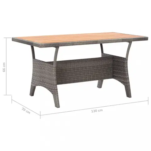 Záhradné stoly Záhradný stôl sivá / akácia Dekorhome 130 cm