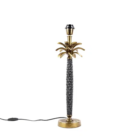 Stolove lampy Stolná lampa Art Deco bronzová s čiernou bez tienidla - Areka