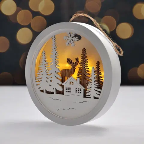 Vianočné dekorácie Solight Dekoratívny LED obrázok Winter time