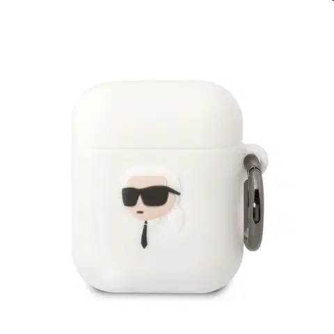 Slúchadlá Karl Lagerfeld 3D Logo NFT Karl Head silikónový obal pre Apple AirPods 12, biely 57983112288