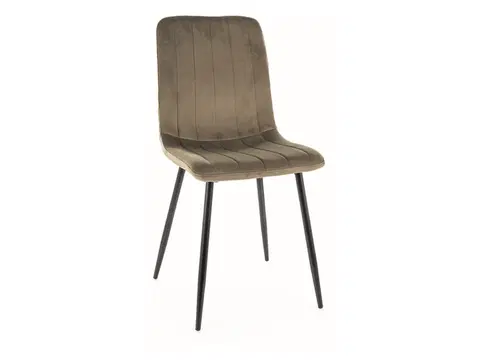 Jedálenské stoličky ELEN VELVET jedálenská stolička, olivová / čierna 