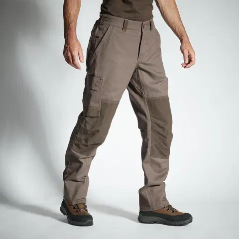 mikiny Odolné hrejivé nohavice 500 hnedé