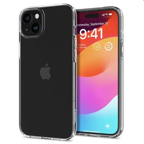 Puzdrá na mobilné telefóny Zadný kryt Zadný kryt Spigen Liquid Crystal Glitter pre Apple iPhone 15 Plus, transparentná ACS06647