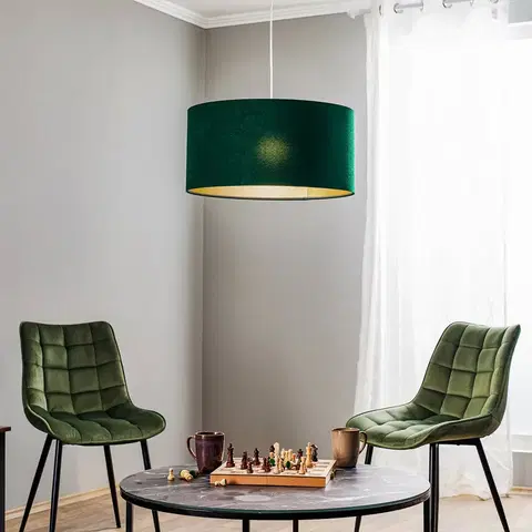Závesné svietidlá Maco Design Závesné svetlo Salina, zelená/zlatá, Ø 40 cm
