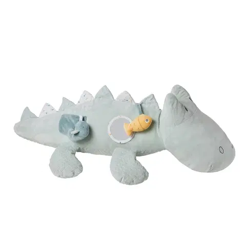 Plyšové hračky NATTOU - Hračka plyšová s 12 aktivitami krokodíl Romeo 90x25 cm Romeo, Jules & Sally
