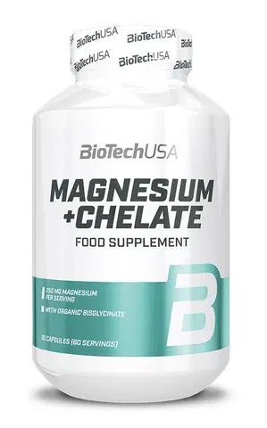 Horčík (Magnézium) Magnesium+Chelate - Biotech USA 60 kaps.