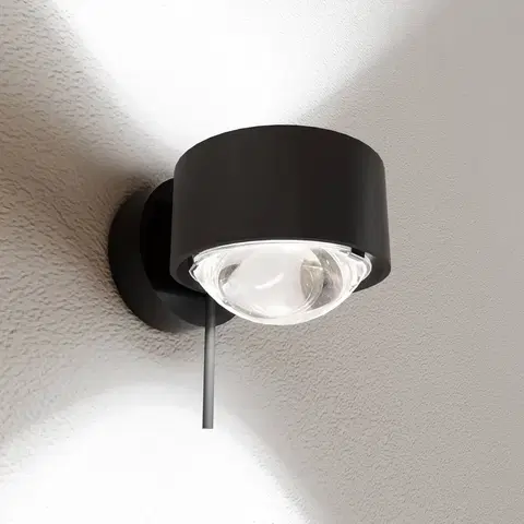 Nástenné svietidlá Top Light Puk! 80 Wall LED svetlá šošovky číra čierna matná