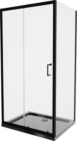 Vane MEXEN/S - Apia Sprchovací kút 140x90 cm, transparent, čierna + vanička so sifónom 840-140-090-70-00-4070B