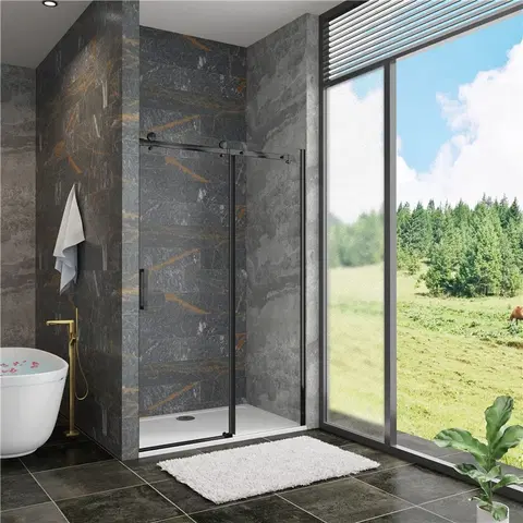 Sprchovacie kúty H K - Posuvné sprchové dvere DIAMOND BLACK 136- 140x200cm L / P variant SE-DIAMONDBLACK140SET