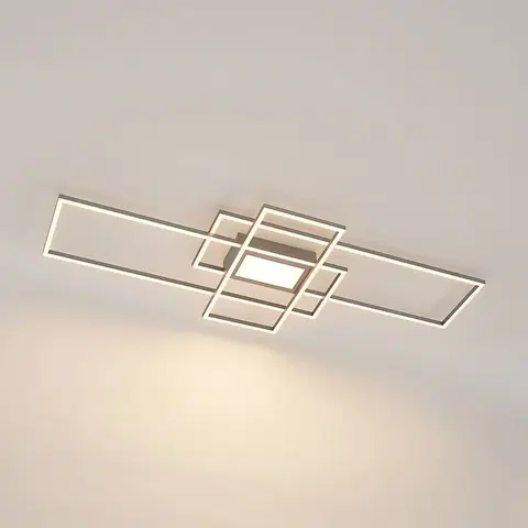 Stropné svietidlá Lindby Lindby Caitlin stropné LED svietidlo, nikel