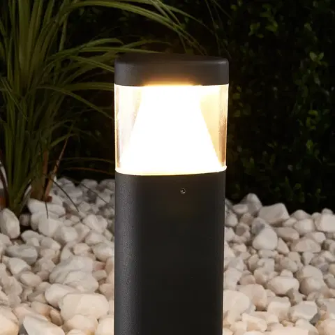 Vonkajšie stojanové svietidlá Lucande Tmavosivé soklové LED svietidlo Milou