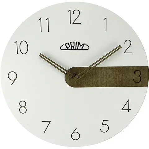 Hodiny Nástenné hodiny PRIM Clear Timber 4128.00, biela 29cm