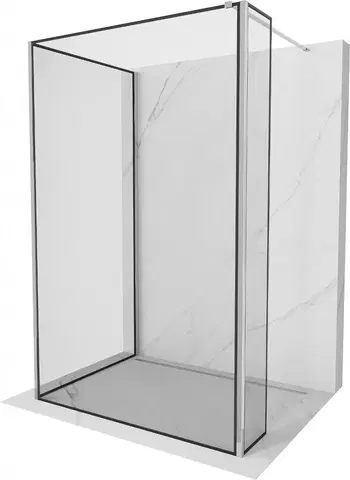Sprchové dvere MEXEN/S - Kyoto Sprchová zástena WALK-IN 100 x 70 x 40 cm, čierny vzor, chróm 800-100-070-221-01-70-040