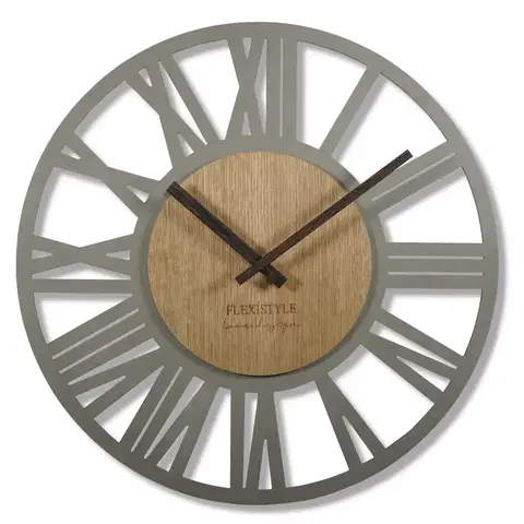 Hodiny Nástenné hodiny Loft Adulto šedá, z219 50cm