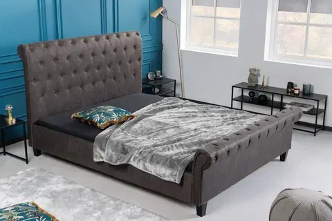 Postele LuxD Dizajnová posteľ Viviano 160 x 200 cm tmavosivá