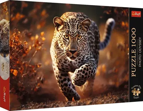 Hračky puzzle TREFL - Puzzle 1000 Premium Plus - Foto Odysea: Divoký leopard