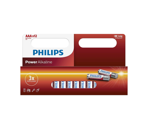 Predlžovacie káble Philips Philips LR03P12W/10 - 12 ks Alkalická batéria AAA POWER ALKALINE 1,5V 