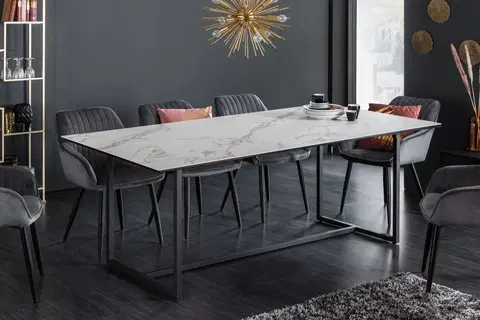 Jedálenské stoly Jedálenský stôl ECHO Dekorhome Biela