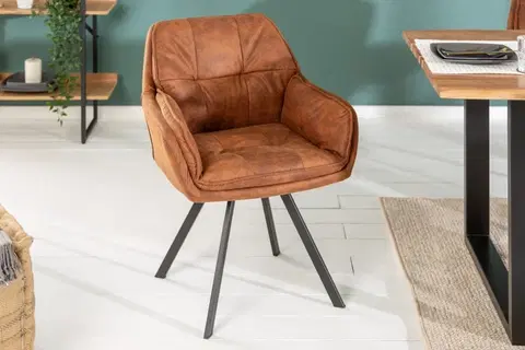 Stoličky - moderné LuxD 21629 Dizajnová stolička Joe, hnedá