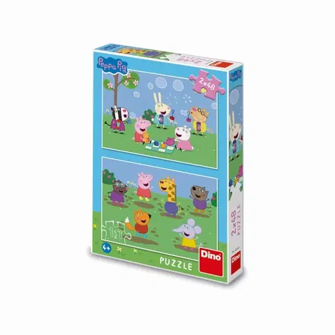 Hračky puzzle DINO - Prasiatko Peppa a jeho priatelia 2X48 puzzle