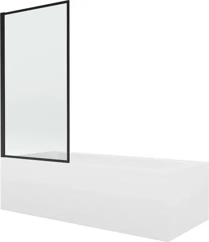 Sprchové dvere MEXEN/S - Vega obdĺžniková vaňa 150 x 70 cm s panelom + vaňová zástena 70 cm, čierna vzor 550115070X9307017070