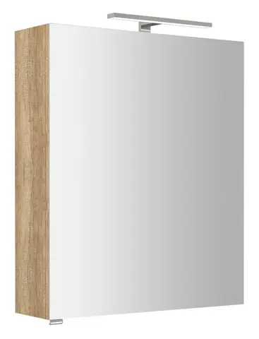 Kúpeľňový nábytok SAPHO - RIWA galérka s LED osvetlením, 60x70x17cm, dub Alabama RIW060-0022