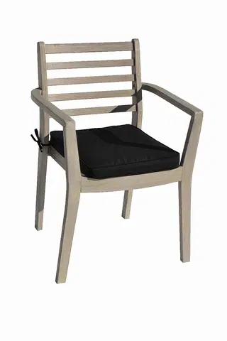 Záhradné stoličky a kreslá DEOKORK Záhradné kreslo stohovateľné s poduškou CHESTERFIELD (sivá patina)