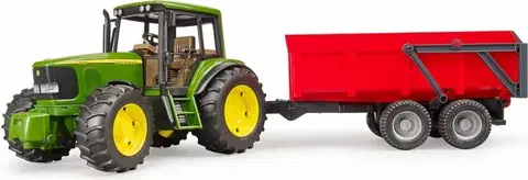 Hračky - dopravné stroje a traktory BRUDER - Farmer - traktor John Deere s vlekom