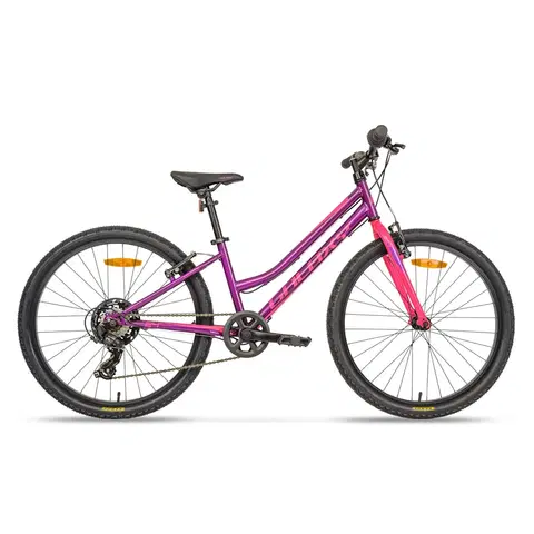 Bicykle Juniorský dievčenský bicykel Galaxy Ruby 24" - model 2024 fialová - 12" (138-148 cm)