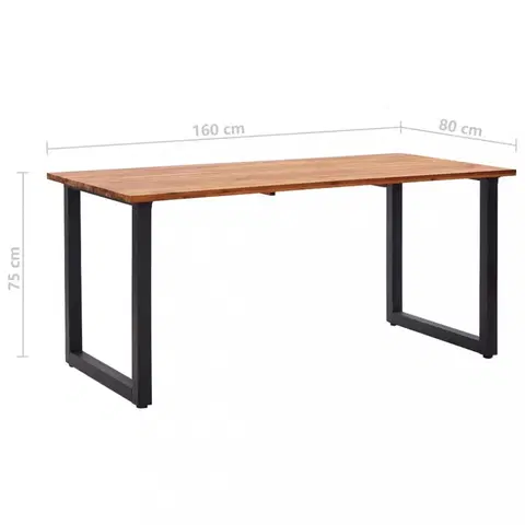 Záhradné stoly Záhradný stôl hnedá / čierna Dekorhome 160x80x75 cm