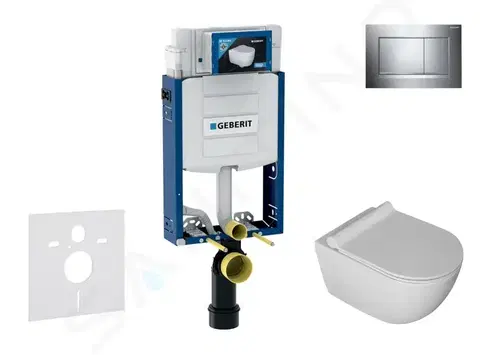 Kúpeľňa GEBERIT - Kombifix Set predstenovej inštalácie, klozetu Gaia a dosky softclose, tlačidlo Sigma30, chróm/chróm mat SANI15CA1105