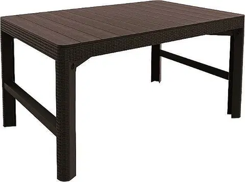 Stolčeky Záhradný stôl z umelého ratanu LINCOLN 2v1 (hnedý)