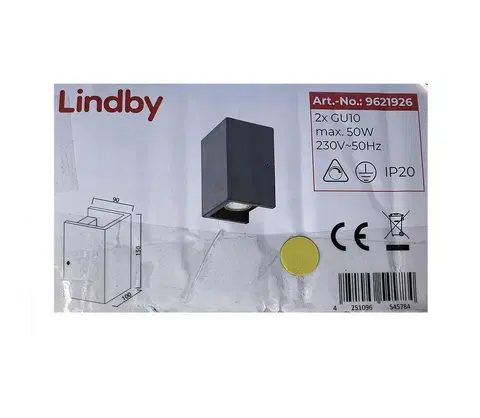 Svietidlá Lindby Lindby - Nástenné svietidlo GERDA 2xGU10/50W/230V 