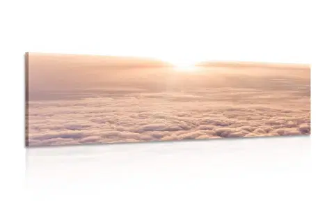Obrazy prírody a krajiny Obraz západ slnka z okna lietadla