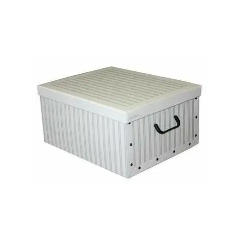 Úložné boxy Compactor Skladacia úložná krabica - kartón box Compactor Anton 50 x 40 x 25 cm, biela / sivá