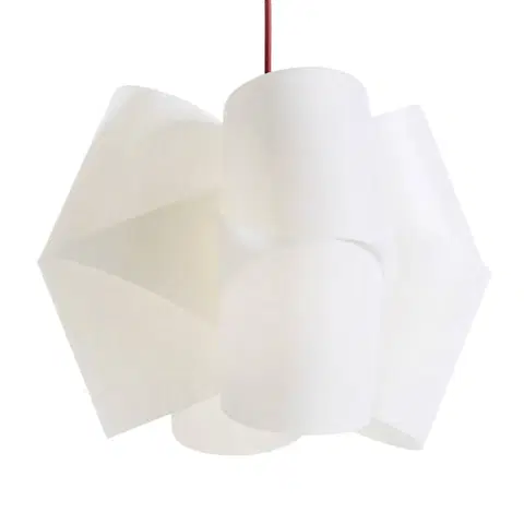 Závesné svietidlá Domus Závesná lampa Julii, bielo-červená Ø 54 cm