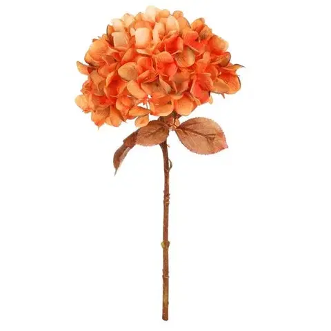 Kvety Umelá kvetina Hortenzia oranžová, 17 x 34 cm