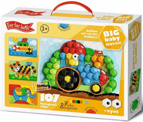 Kreatívne a výtvarné hračky FAR FAR LAND - Veľká mozaika pre deti Traktor 107ks
