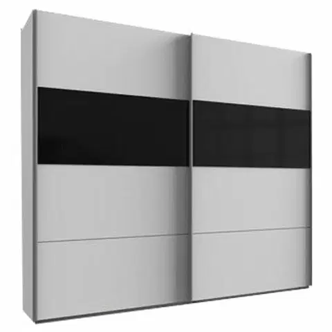 Šatníkové skrine s posuvnými dverami Skriňa S Posuvnými Dverami Bramfeld,biela/sklo Čierne